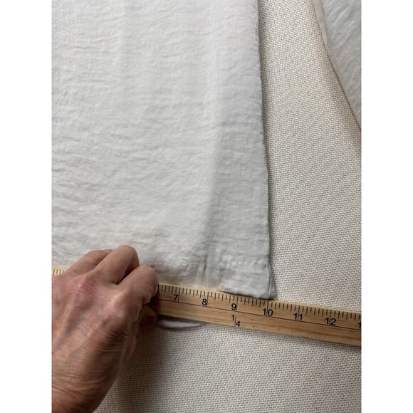 H&M Women’s Ivory Cream Drawstring Pants Sz M 100% Polyester Loose Fit Elastic - Picture 9 of 10